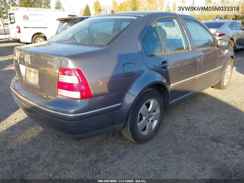 3VWSK69M05M033318 2005 Volkswagen Jetta Gls 2.0L
