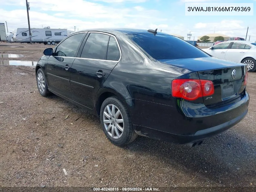 2006 Volkswagen Jetta 2.0T VIN: 3VWAJ81K66M749369 Lot: 40248815