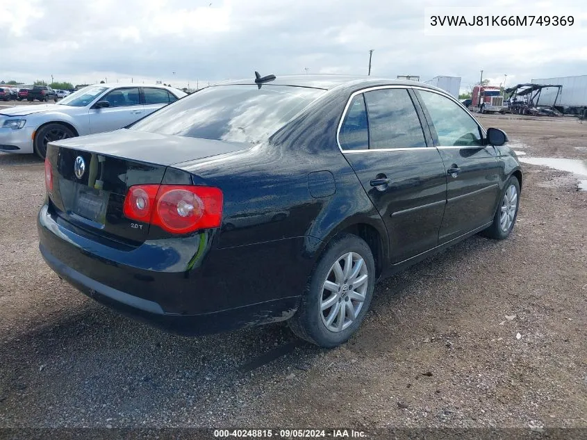 2006 Volkswagen Jetta 2.0T VIN: 3VWAJ81K66M749369 Lot: 40248815