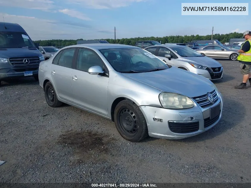 2008 Volkswagen Jetta S VIN: 3VWJM71K58M162228 Lot: 40217841