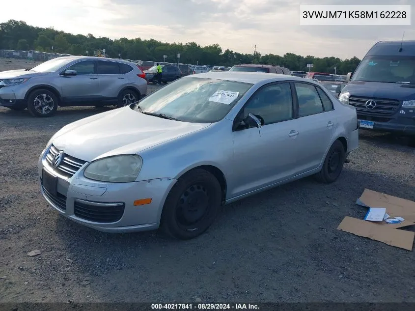 2008 Volkswagen Jetta S VIN: 3VWJM71K58M162228 Lot: 40217841