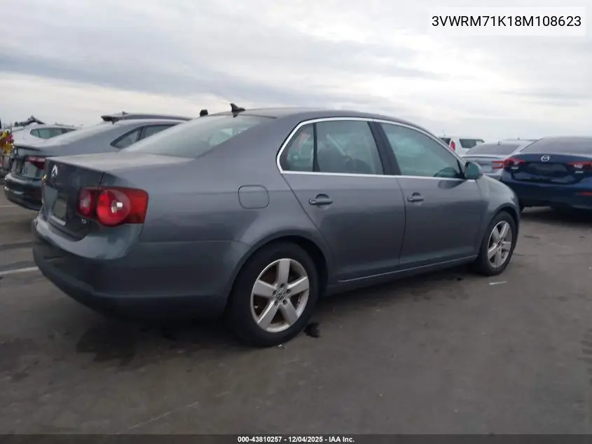 3VWRM71K18M108623 2008 Volkswagen Jetta Se/Sel