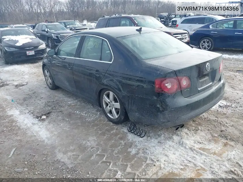 3VWRM71K98M104366 2008 Volkswagen Jetta Se/Sel