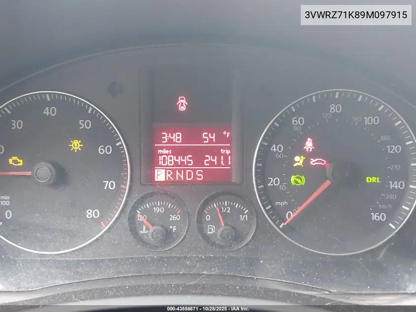 3VWRZ71K89M097915 2009 Volkswagen Jetta Se