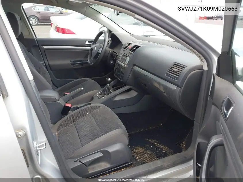 3VWJZ71K09M020663 2009 Volkswagen Jetta S