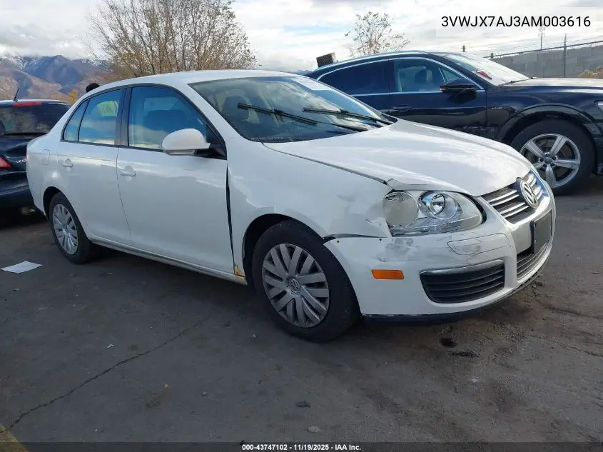 3VWJX7AJ3AM003616 2010 Volkswagen Jetta S