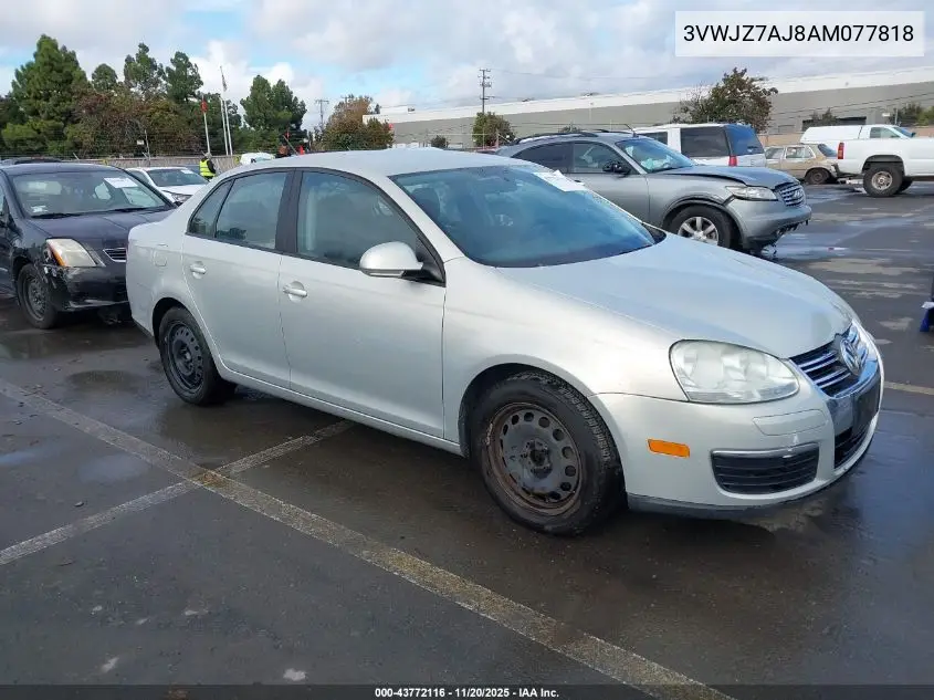 3VWJZ7AJ8AM077818 2010 Volkswagen Jetta S