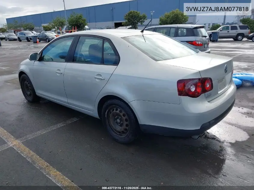 3VWJZ7AJ8AM077818 2010 Volkswagen Jetta S