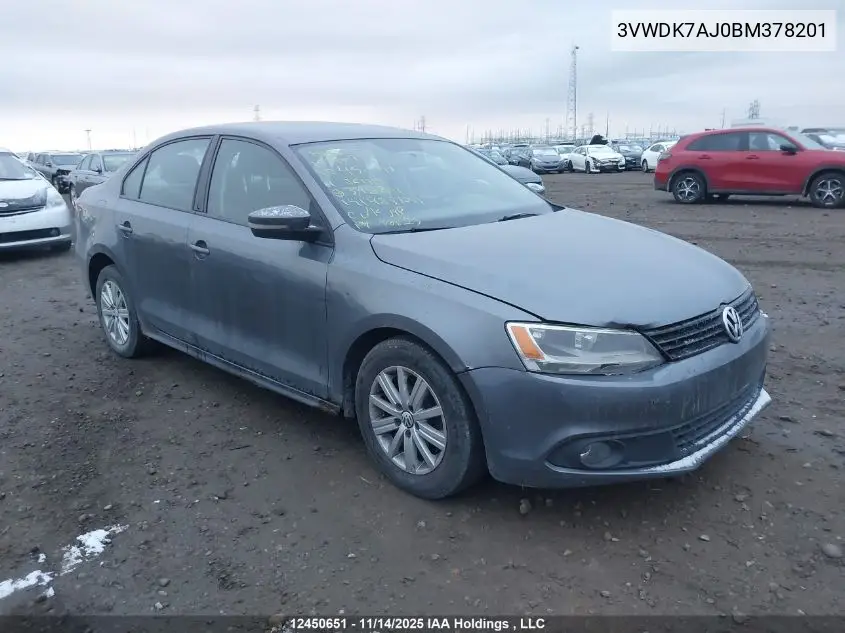 3VWDK7AJ0BM378201 2011 Volkswagen Jetta