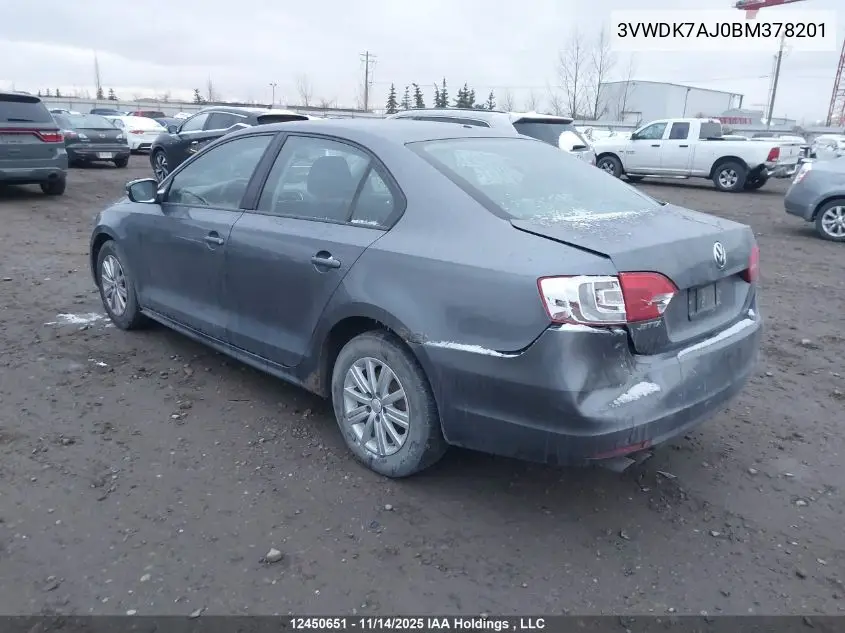 3VWDK7AJ0BM378201 2011 Volkswagen Jetta