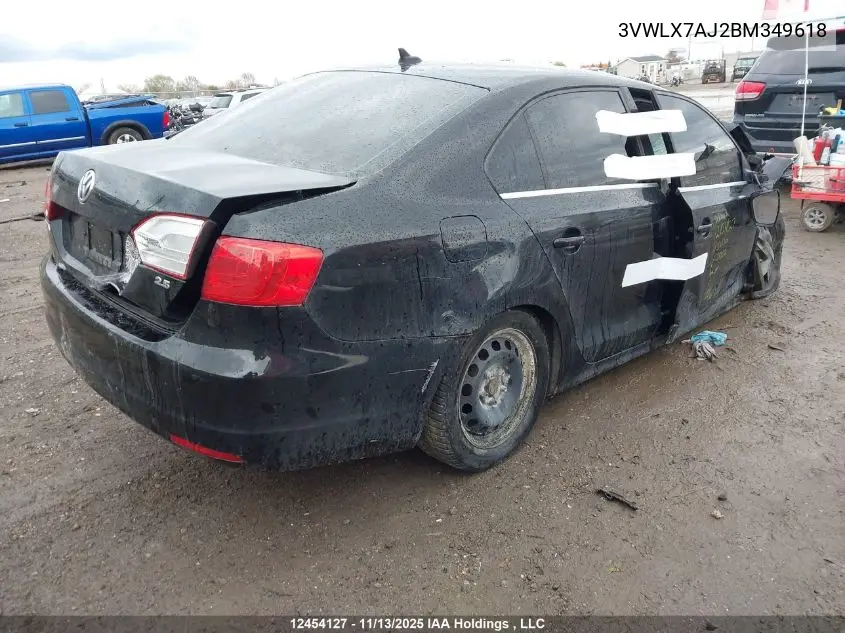 3VWLX7AJ2BM349618 2011 Volkswagen Jetta 2.5L Highline