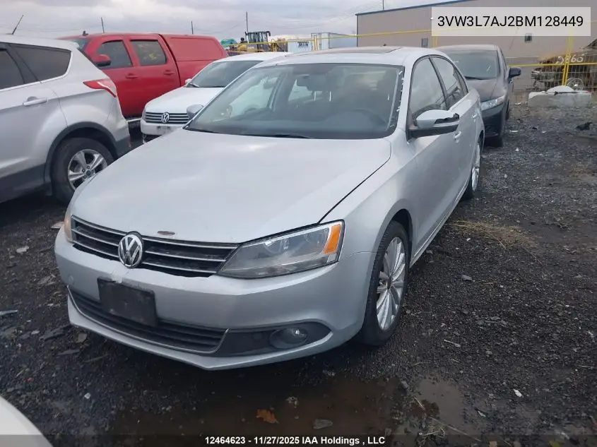 3VW3L7AJ2BM128449 2011 Volkswagen Jetta