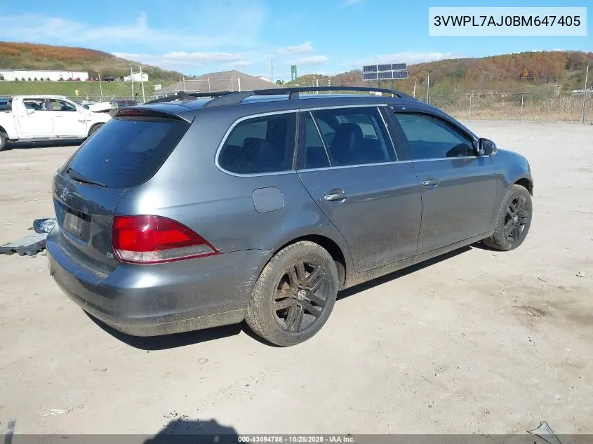3VWPL7AJ0BM647405 2011 Volkswagen Jetta Sportwagen 2.0L Tdi