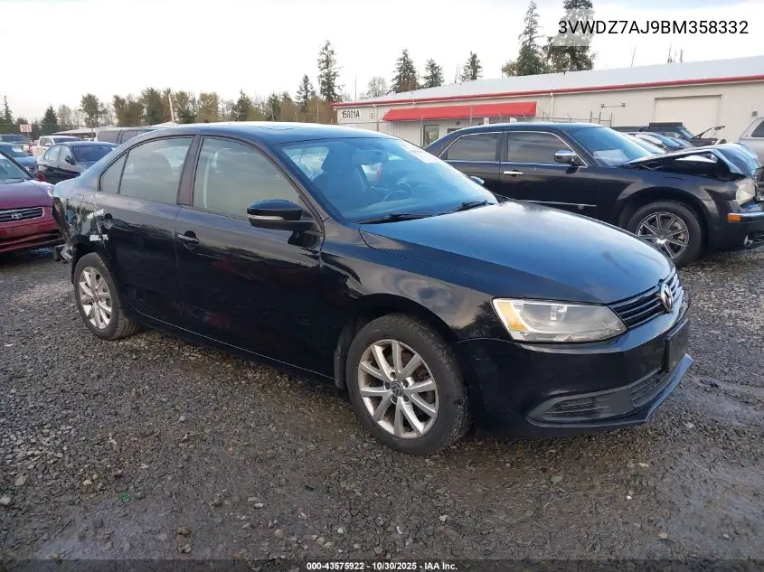 3VWDZ7AJ9BM358332 2011 Volkswagen Jetta 2.5L Se