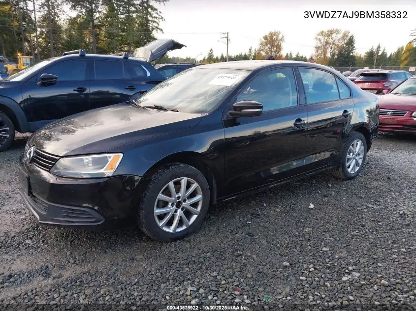 3VWDZ7AJ9BM358332 2011 Volkswagen Jetta 2.5L Se