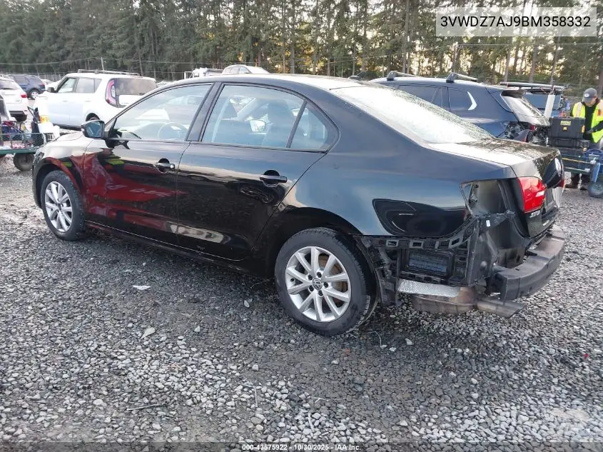 3VWDZ7AJ9BM358332 2011 Volkswagen Jetta 2.5L Se