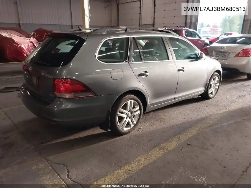 3VWPL7AJ3BM680513 2011 Volkswagen Jetta Sportwagen 2.0L Tdi