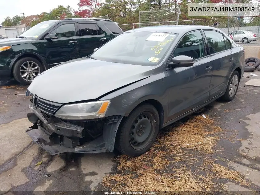 3VWDZ7AJ4BM308549 2011 Volkswagen Jetta 2.5L Se