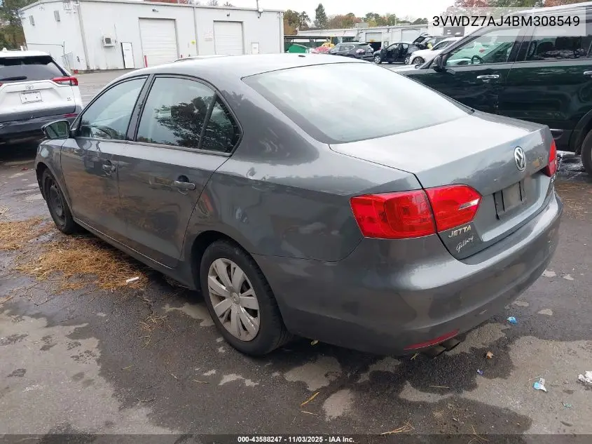 3VWDZ7AJ4BM308549 2011 Volkswagen Jetta 2.5L Se