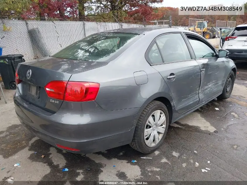 3VWDZ7AJ4BM308549 2011 Volkswagen Jetta 2.5L Se