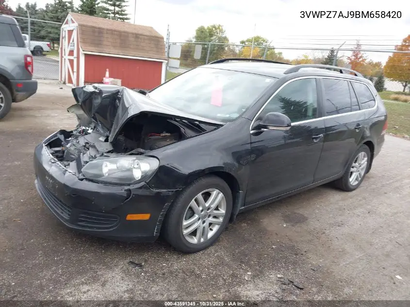 3VWPZ7AJ9BM658420 2011 Volkswagen Jetta Sportwagen 2.5L Se