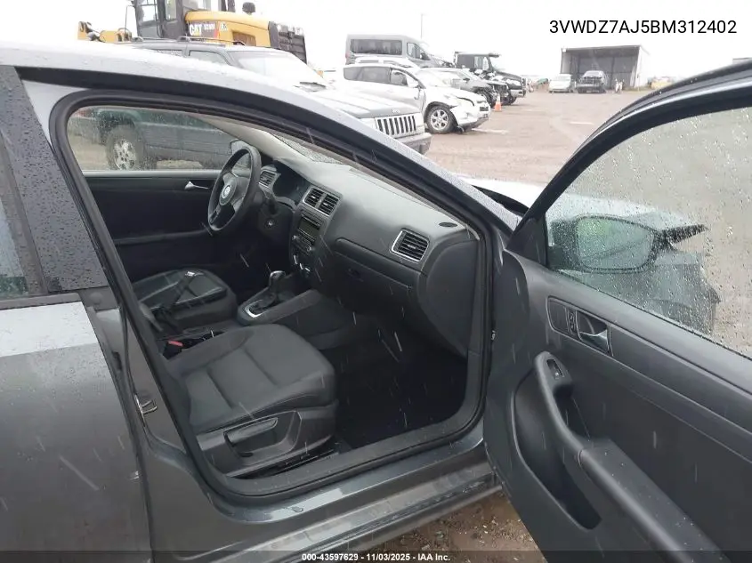 3VWDZ7AJ5BM312402 2011 Volkswagen Jetta 2.5L Se