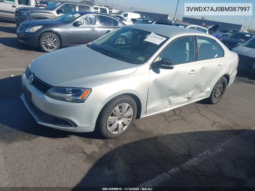 3VWDX7AJ0BM387997 2011 Volkswagen Jetta 2.5L Se