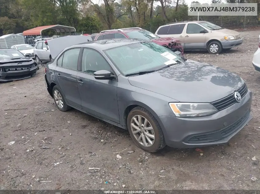3VWDX7AJ4BM379238 2011 Volkswagen Jetta 2.5L Se