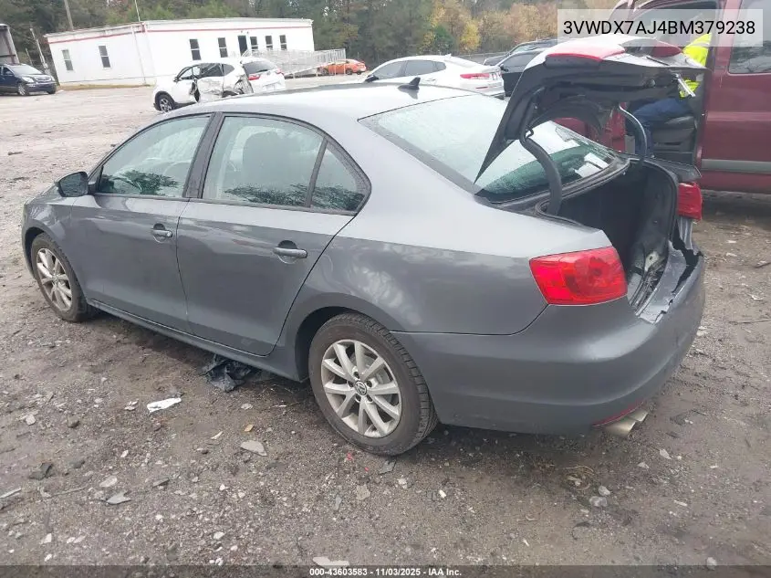 3VWDX7AJ4BM379238 2011 Volkswagen Jetta 2.5L Se