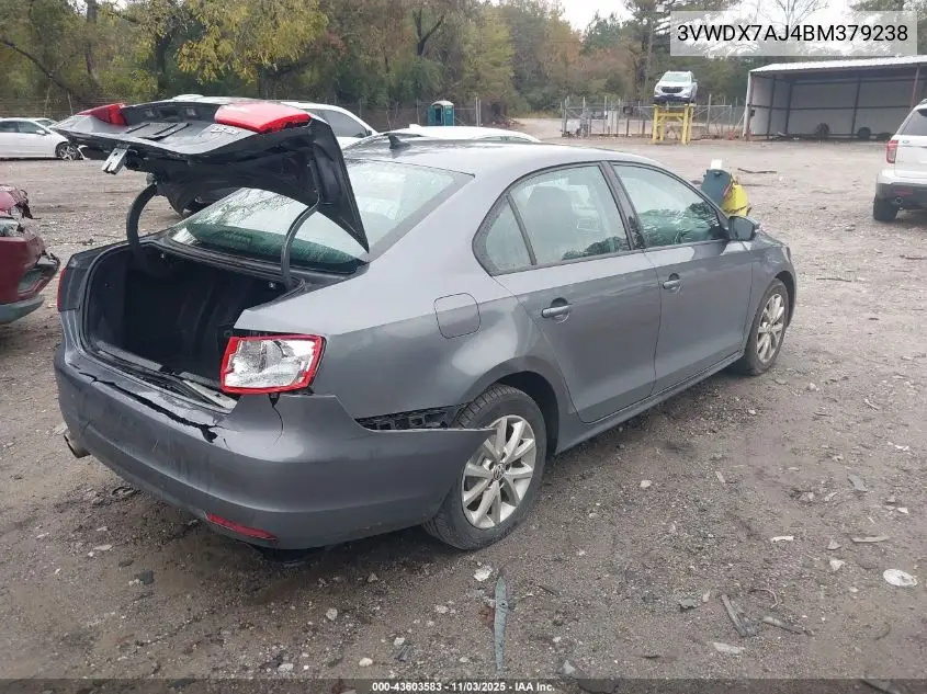 3VWDX7AJ4BM379238 2011 Volkswagen Jetta 2.5L Se