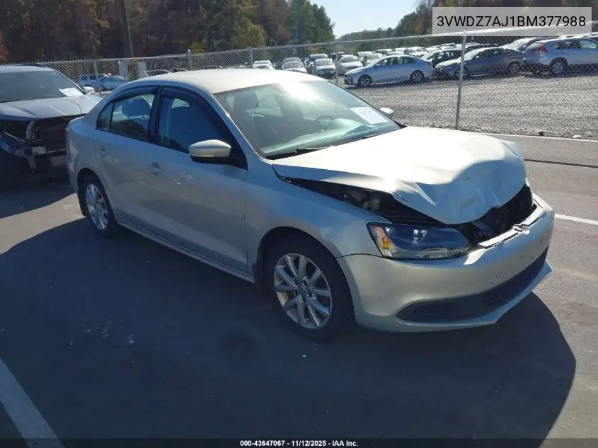 3VWDZ7AJ1BM377988 2011 Volkswagen Jetta 2.5L Se