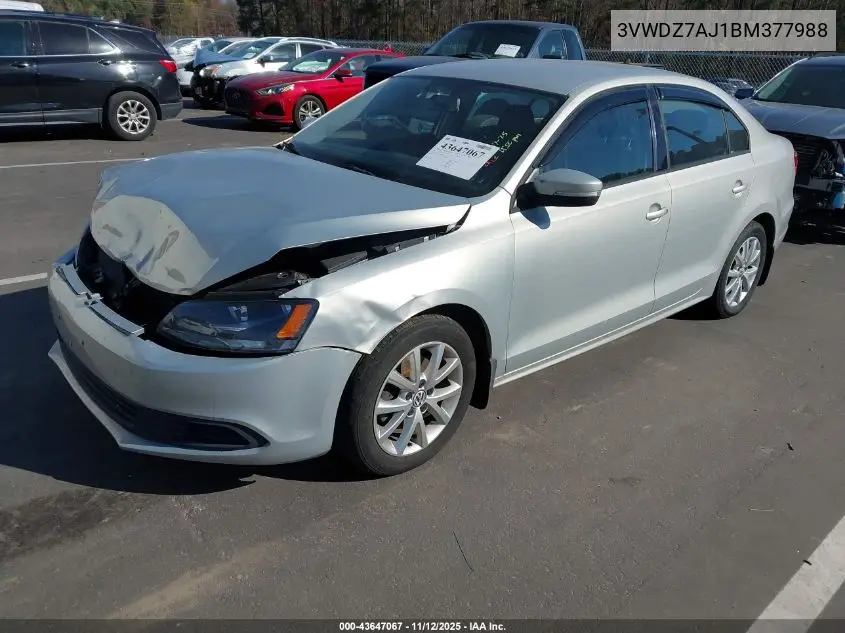 3VWDZ7AJ1BM377988 2011 Volkswagen Jetta 2.5L Se