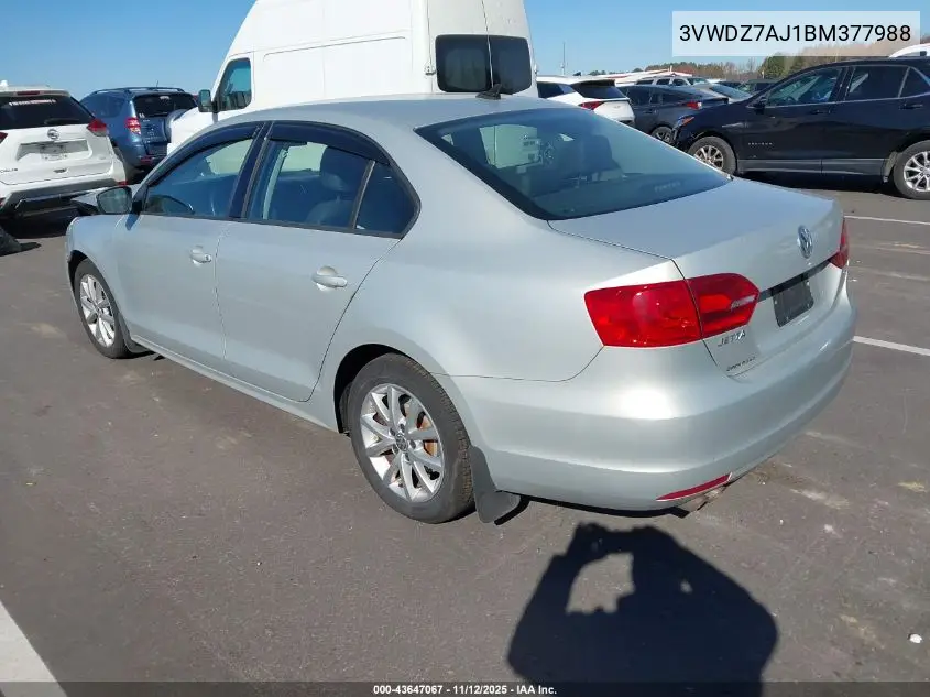 3VWDZ7AJ1BM377988 2011 Volkswagen Jetta 2.5L Se