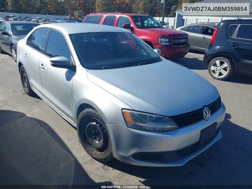 3VWDZ7AJ0BM359854 2011 Volkswagen Jetta 2.5L Se
