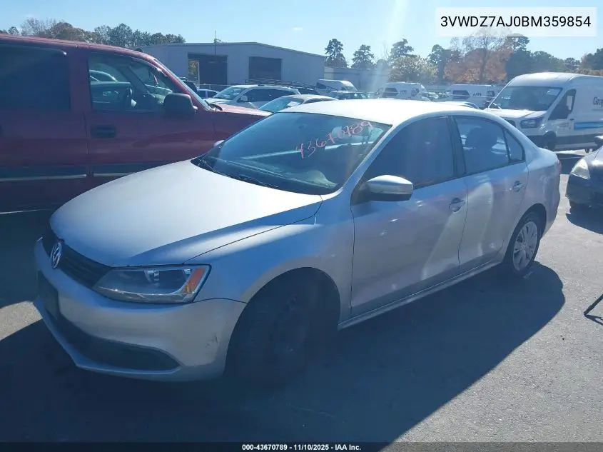 3VWDZ7AJ0BM359854 2011 Volkswagen Jetta 2.5L Se