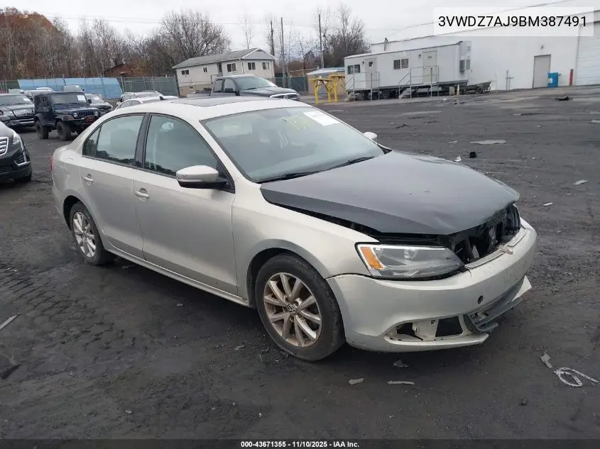 3VWDZ7AJ9BM387491 2011 Volkswagen Jetta 2.5L Se