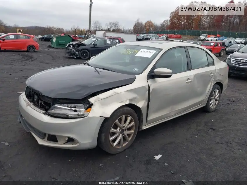 3VWDZ7AJ9BM387491 2011 Volkswagen Jetta 2.5L Se