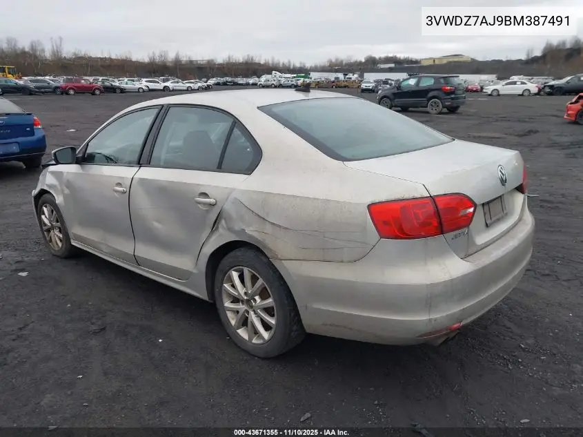 3VWDZ7AJ9BM387491 2011 Volkswagen Jetta 2.5L Se