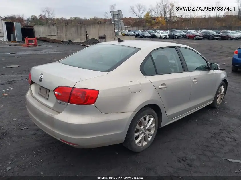 3VWDZ7AJ9BM387491 2011 Volkswagen Jetta 2.5L Se