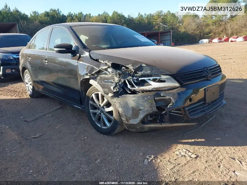 3VWDZ7AJ5BM312626 2011 Volkswagen Jetta 2.5L Se