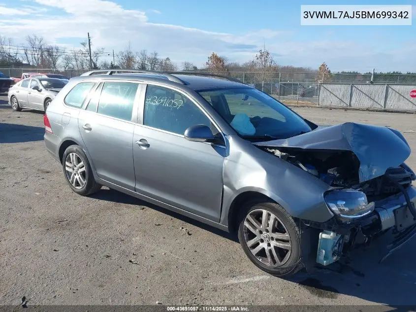 3VWML7AJ5BM699342 2011 Volkswagen Jetta Sportwagen 2.0L Tdi