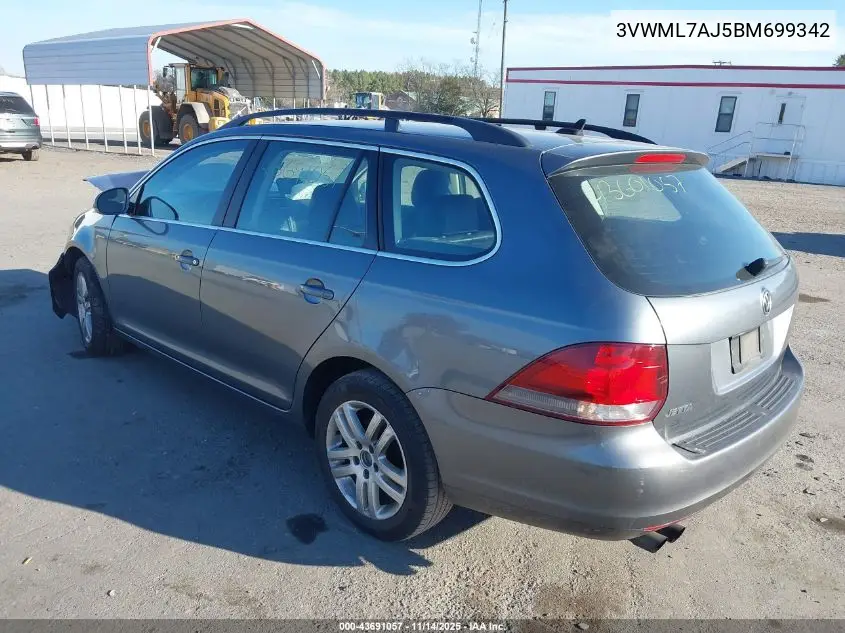 3VWML7AJ5BM699342 2011 Volkswagen Jetta Sportwagen 2.0L Tdi