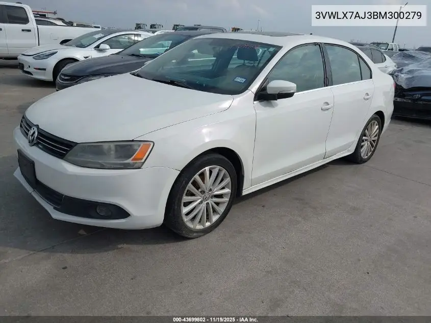 3VWLX7AJ3BM300279 2011 Volkswagen Jetta 2.5L Sel