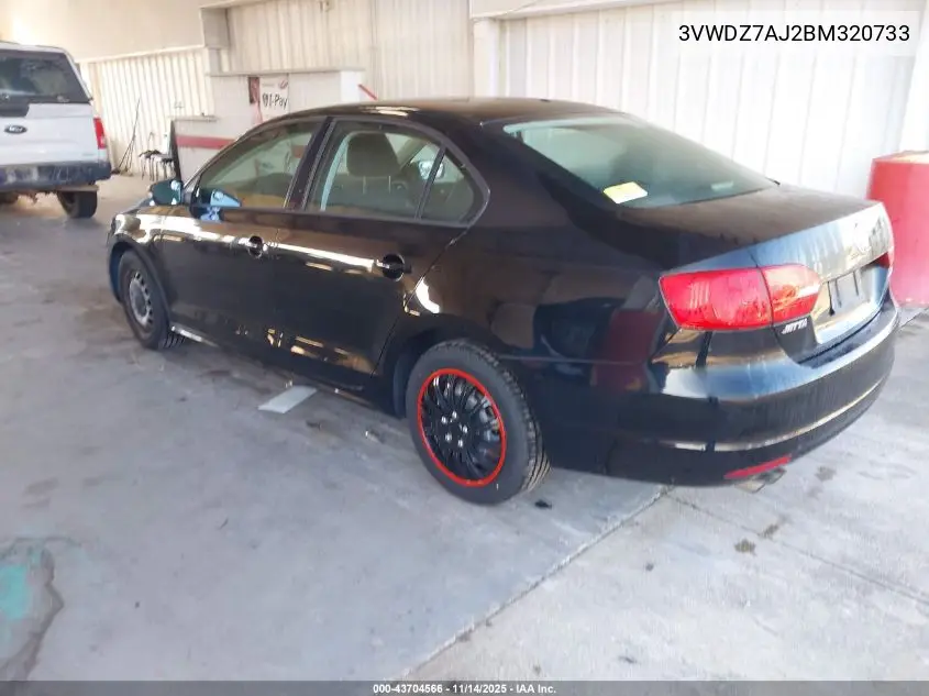 3VWDZ7AJ2BM320733 2011 Volkswagen Jetta 2.5L Se