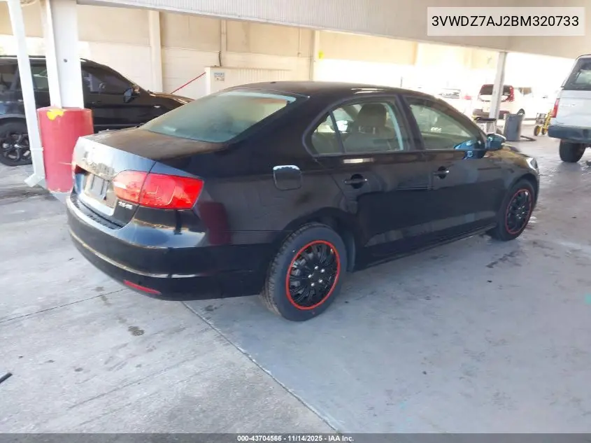 3VWDZ7AJ2BM320733 2011 Volkswagen Jetta 2.5L Se