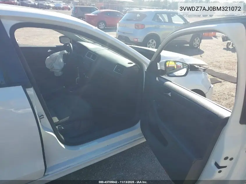 3VWDZ7AJ0BM321072 2011 Volkswagen Jetta 2.5L Se