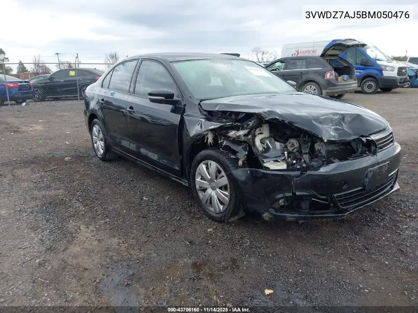 3VWDZ7AJ5BM050476 2011 Volkswagen Jetta 2.5L Se
