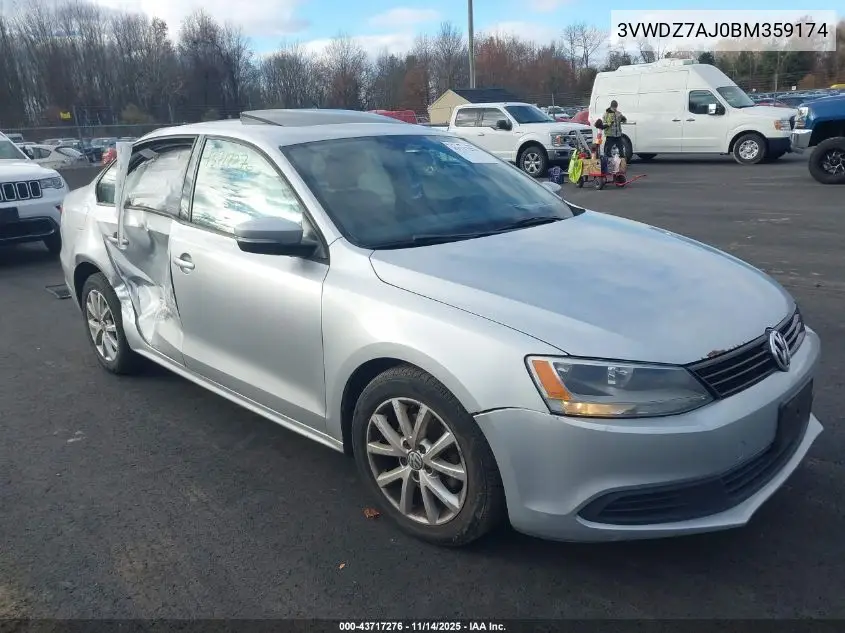 3VWDZ7AJ0BM359174 2011 Volkswagen Jetta 2.5L Se