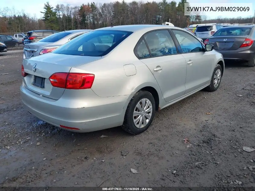 3VW1K7AJ9BM029069 2011 Volkswagen Jetta 2.0L S