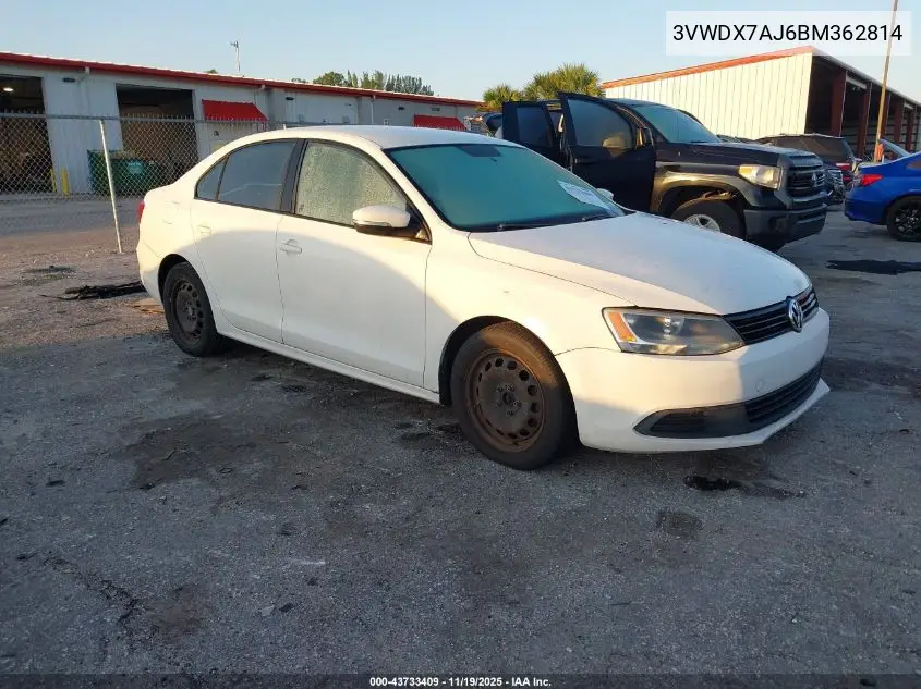 3VWDX7AJ6BM362814 2011 Volkswagen Jetta 2.5L Se